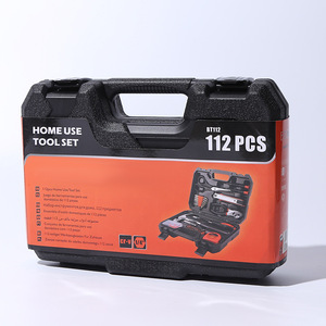 Coffret d'outils ménagers 112 pièces, jeu de clés à douilles 1/4 po en acier au carbone, kit de réparation manuel pour les travaux de bricolage de base à la maison - Product Image 2