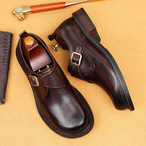 Zapatos Oxford de Cuero Casuales de Negocios para Hombre, Nuevo Estilo 2025, Cierre con Cordones, Puntera Ancha, Para Pies Anchos, Formales de Calzada Fácil, Evergreen Munch - Product Image 1