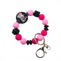 Neue Bunte Regenbogen-Silikon-Perlenarmband-Schlüsselanhänger für Lehrer, Ärzte, Krankenschwestern, Elastisches Armband, Schlüsselringe, Taschenanhänger, Accessoire