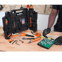Ensemble d'outils à main pour la maintenance générale du ménage, 129 pièces, boîte en plastique professionnelle, utilisation domestique, bricolage, outils à main dans des étuis