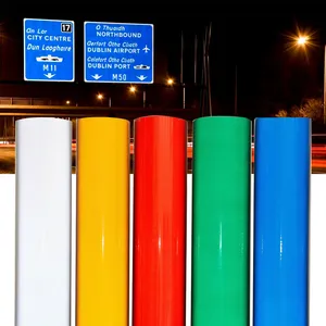 Green Reflective Road Traffic Film Custom High Intensity Grade Reflective Sheeting Self Adhesive Reflective Film