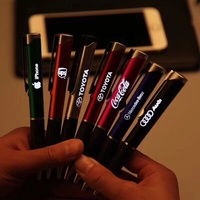 2021 Nieuwe Relatiegeschenk 2 In 1 Custom Led Glow Logo Multifunctionele Reclame Balpen Goedkope Plastic Pennen Met custom Logo