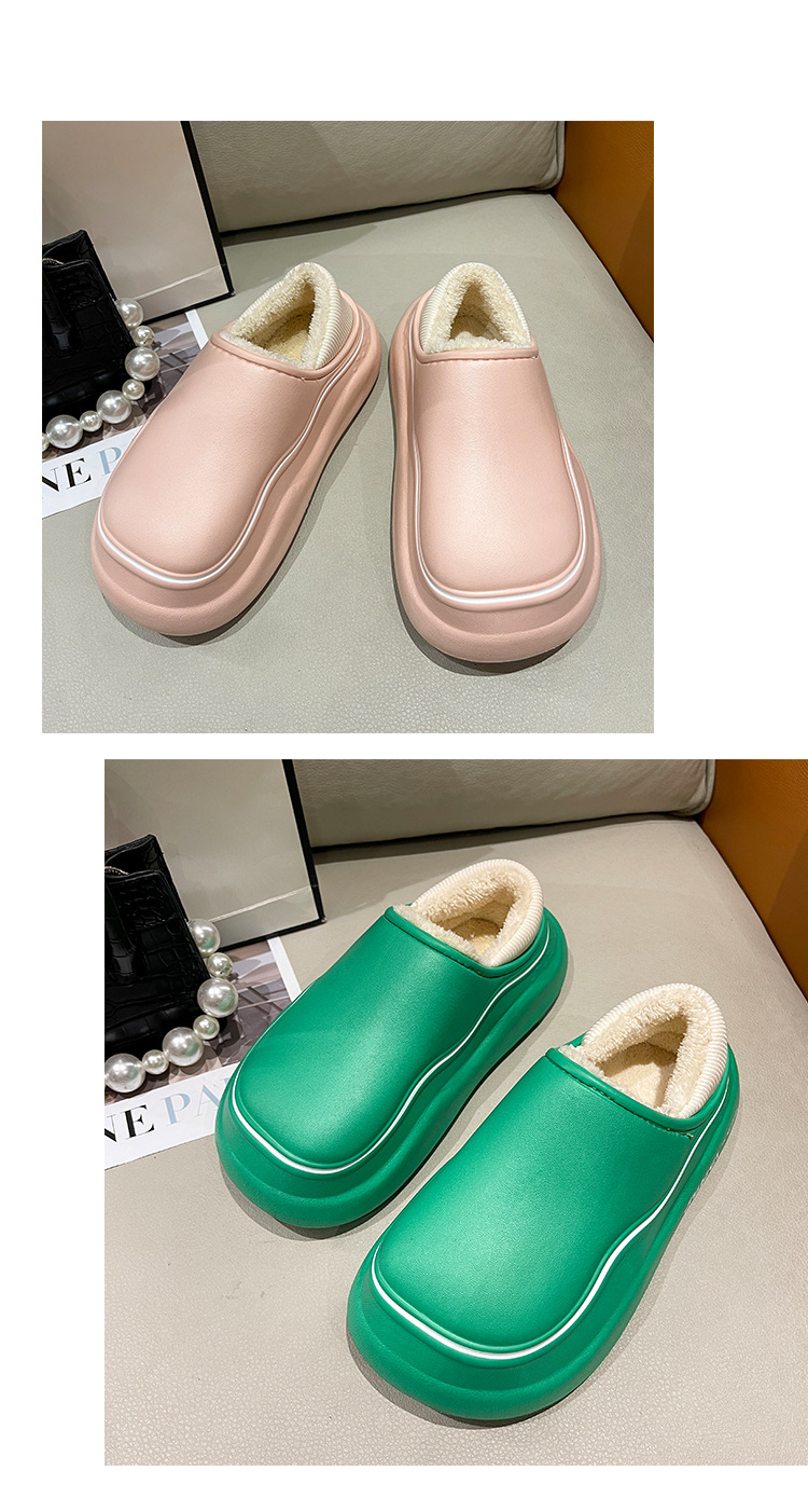 Fashion Women Waterproof Cotton Slippers Warm Indoor Winter Slippers Shoes Men