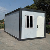 Maison conteneur modulaire préfabriquée ignifuge FLKT en laine de roche, emballée en plat, pour habitation ou bureau