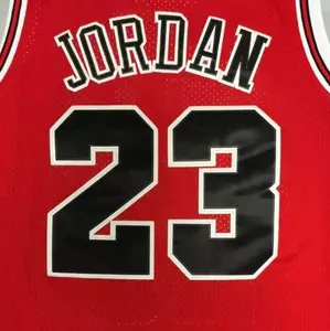 Pronto per la spedizione Michael 23 Red 1997-98 Throwback maglia da basket cucita della migliore qualità