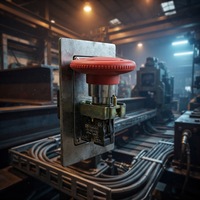 Interrupteur à bouton-poussoir d'arrêt d'urgence EB2 en plastique 10A, diamètre de la tête 60MM, avec déverrouillage par rotation