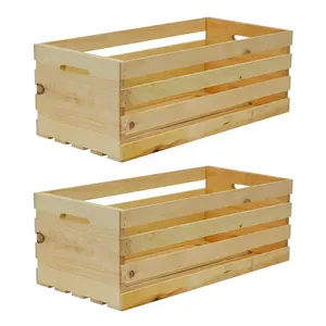 Venta al por mayor Mini caja de madera maciza caja de cesta de almacenamiento de madera cajas de madera para caja de almacenamiento de alimentos vegetales