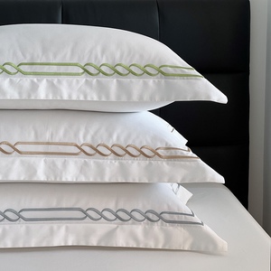 Sanhoo 100% Ai Cập bông ST regis khách sạn bedding <span class=keywords><strong>Sheet</strong></span> <span class=keywords><strong>Set</strong></span> siêu Vua Kích thước <span class=keywords><strong>400</strong></span> Tread đếm bedsheet Trắng - Product Image 2