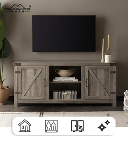 Meuble TV convertible moderne au design intelligent pour salon, avec cheminée intégrée - Product Image 5