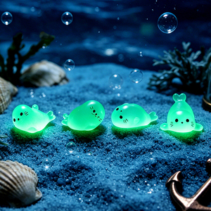 หินเรซิ่นเรืองแสงรูปสัตว์น่ารักขนาดจิ๋ว สำหรับตกแต่ง DIY ของประดับตกแต่ง ของเล่นสัตว์น้ำขนาดเล็ก ของตกแต่งแบบสุ่ม - Product Image 4