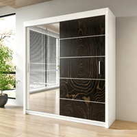 Armoire moderne élégante avec porte coulissante et miroir pour chambre de condo, rangement de placard