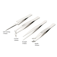 Ensemble de 4 pinces de précision pour la fabrication de bijoux, pointes croisées, plates, courbées et en forme de pelle, en acier inoxydable