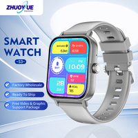 Montre connectée S3 Fashion pour hommes, grand écran HD de 1,83 pouce, appels sans fil, moniteur de fréquence cardiaque, SpO2, étanche IP68, fitness