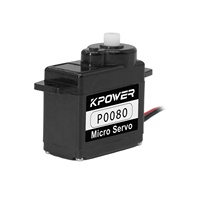 Moteur servo micro Kpower P0080 8g 9g 1,5 kg 0,1 s/60 °   Moteur sans noyau, servo RC pour robot, planeur RC, modèle de voiture miniature 1:24