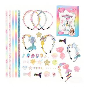 Kit de Fabrication de Serre-têtes Tendance pour Enfants, Breloques Licorne et Papillon, Fleurs en Mousse, Strass, Cadeau de Fête, Jouet - Product Image 4