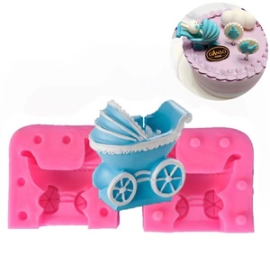 Lixsun 3D cochecito de bebé molde de silicona para pastel <span class=keywords><strong>Fondant</strong></span> Chocolate molde herramientas para hornear - Product Image 1