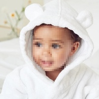 Peignoir de Bain Bébé à Capuche en Coton 100% Biologique, Forme Ours