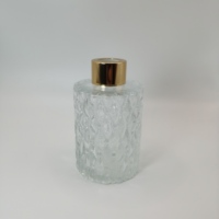 Diffuseur de parfum d'ambiance en verre avec bouchon en liège et couvercle argenté 100 ml, finition mate, pour huiles essentielles et usage cosmétique