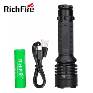 Richfire Cao Điện Có Thể Sạc Lại 1Km Dài Khoảng Cách <span class=keywords><strong>Torch</strong></span> LED Đèn Pin Chiến Thuật Đèn Pin - Product Image 2