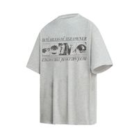 T-shirt en jersey 260g de haute qualité, personnalisé, style rétro délavé, coupe ample, manches courtes, col rond, anti-boulochage, respirant