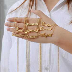 Collane con Ciondolo Personalizzato con <span class=keywords><strong>Nome</strong></span>, <span class=keywords><strong>Pietre</strong></span> di Zirconia, Acciaio Inossidabile 316, Design Geometrico di Tendenza, Regalo Creato in Laboratorio - Product Image 5