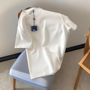 <span class=keywords><strong>T</strong></span>-<span class=keywords><strong>Shirt</strong></span> Décontracté d'É<span class=keywords><strong>t</strong></span>é pour <span class=keywords><strong>Femme</strong></span> 220G, Manches Courtes en <span class=keywords><strong>Coton</strong></span> Épais Tricoté avec Motif Imprimé et Logo – Vente en Gros - Product Image 6