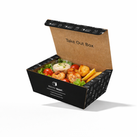 Boîte à emporter en kraft écologique personnalisée avec fermeture résistante à la graisse pour la restauration