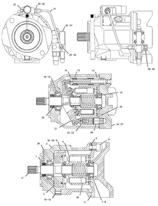 Blince Hydraulic Ram Piston <b>Pump</b> 245-8998 for for 416D Backhoe 350 <b>Bar</b> Operating 118HP - Product Image 2