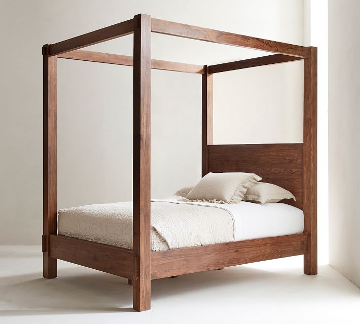 Home furniture American style wood bed living room farmhouse wood reclaimed teak canopy bed