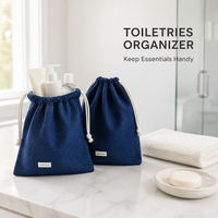 Sacs cadeaux en coton gaufré de haute qualité, étiquette personnalisée, pochette de rangement pour cosmétiques, pochettes d'emballage pour cosmétiques recyclables