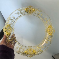 Assiettes de présentation de luxe en plastique transparent à motif baroque, réutilisables pour la table, la restauration et la décoration d'événements