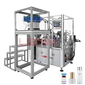 LIENM Automatic Filling Machine Cosmetic Cream Filling and Capping In One Turntable Type Water Emulsion Filling Machine