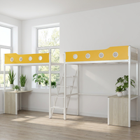 Lit mezzanine Space Aaving avec escalier de rangement Lit mezzanine à cadre métallique Lits mezzanine de rangement pour enfants