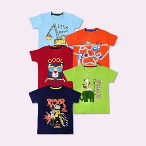 เสื้อยืดเด็กผ้าฝ้ายพิมพ์ลายไดโนเสาร์ ผลิตจากโรงงาน เสื้อเด็กฤดูร้อน หลายสี แขนสั้น สวมใส่สบาย คละแบบสุ่ม - Product Image 4