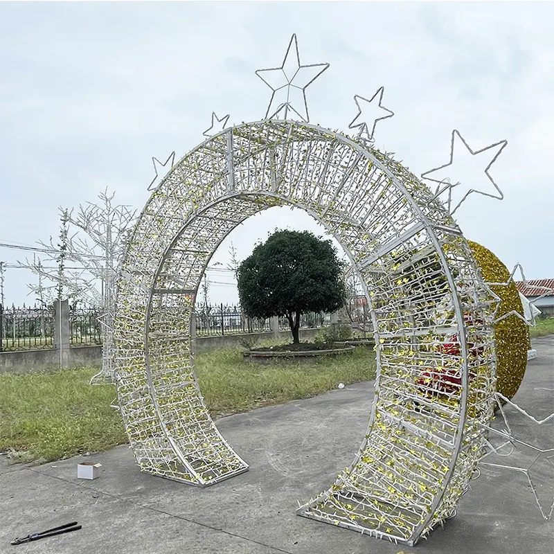 Large Commercial Projects Motif Light 10 Stars Arched Light For Park Plaza Gate
