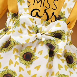 Ropa de Bebé al por Mayor, Hermoso Conjunto de Vestido con Falda y Camisa Estampada para Niños - Product Image 5