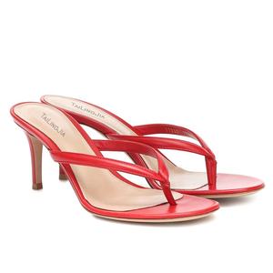 Sandali <span class=keywords><strong>infradito</strong></span> <span class=keywords><strong>con</strong></span> <span class=keywords><strong>tacco</strong></span> alto da donna in similpelle rossa, eleganti per l'estate - Product Image 3
