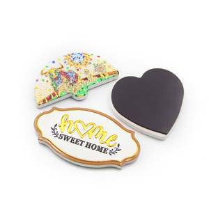 Aimants de réfrigérateur promotionnels en céramique DIY, impression en relief, souvenirs faits main, style mosaïque espagnole, aimants de réfrigérateur en forme d'éventail - Product Image 4