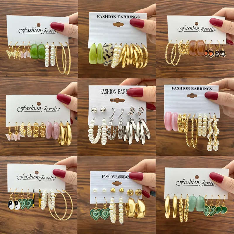 Mode Parel Vlinder Gold Hoop Earring Resin Liefde Hart Hanger Drop Oorbellen Voor Vrouwen Gift Sieraden Accessoires