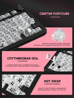 Cyberlynx Russian Layout CNC Aluminum Case 2.4Ghz BT Wireless 81Keys RGB Backlight Hot-swap Mechanical Gaming Keyboard USB-C