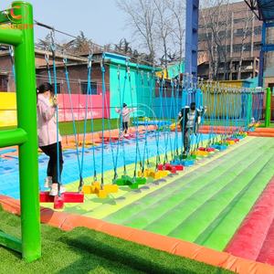 Jeux gonflables pont à suspension <span class=keywords><strong>jeu</strong></span> de sport multi-terrain course d'obstacles gonflable combo parc pour enfants - Product Image 4