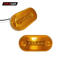 Feu de position latéral LED ambre 6 LED ovale pour camion, remorque, feux de gabarit homologués SAE DOT pour semi-remorque, camionnette, camping-car