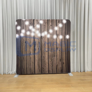 Toile tendue pour stand d'exposition 7,6 x 7,6 pieds, avec des paillettes sur le bois, toile de fond personnalisée avec logo, toile de fond pour mariage, bannière de toile de fond - Product Image 5