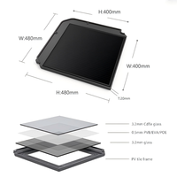 Système de tuiles solaires BIPV PERC double vitrage 19,83W, cellules photovoltaïques CdTe à film mince 400x400mm, haute efficacité, puissance fiable 25 ans