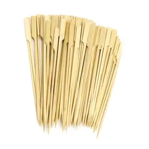 Eco Friendly 100% Natural 20cm Bamboo Paddle Bamboo Skewers Paddle Sticks For Picnic Outside