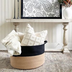 Dây Lót Giỏ Mây Bình Hoa Mini Bàn Lưu Trữ Vừa Vải Giỏ Cho Quà Tặng Rỗng Giá Rẻ Mèo Hình Dệt decotative - Product Image 4