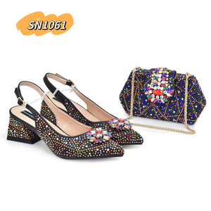 Ensemble de chaussures et sac pour femmes africaines, chaussures et sac de soirée nigérians, chaussures et sacs <span class=keywords><strong>italiens</strong></span> assortis pour femmes - Product Image 5