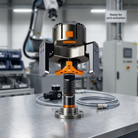 Dispositif robotique multi-trous pneumatique entièrement étanche à trois griffes avec plaque de superposition