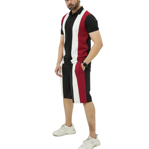 Men Breathable Cotton Blend T Shirt And Shorts <b>Set</b> Comfortable Summer Lounge Wear OEM Supplier - Product Image 4