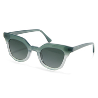 Lunettes de soleil tendance à dégradé vert plat polarisées pour femmes, monture en acétate, lunettes de soleil surdimensionnées de style œil de chat, lunettes de soleil de marque de créateur
